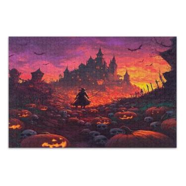 Imagem de A Mystical Halloween Field Puzzles 500 peças para adultos, jogos de quebra-cabeça, jogos de quebra-cabeça