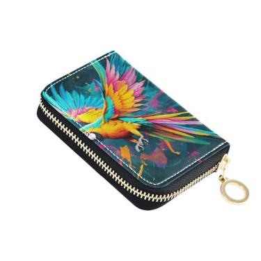 Imagem de Carteiras femininas coloridas de desenho animado animal animal com zíper protetor de cartão de crédito bloqueio RFID carteira decorativa com zíper com bolso para moedas