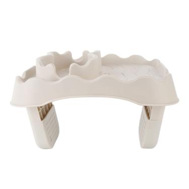 Imagem de Acouto Bandeja de Mesa para Banheira de Hidromassagem, Bandeja Com Furos de Drenagem, Antiderrapante, Mesa Lateral para Piscinas, Spa, Acessórios para Banheira de Hidromassagem (Bege)