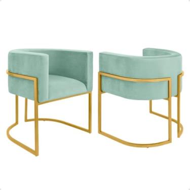 Imagem de Kit 2 Poltronas para Recepção - Conjunto Decorativo para Clínica, Consultório e Sala de Espera, Confortável e Moderno(verde menta.,prata)