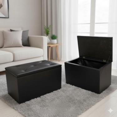 Imagem de Armazenamento médio, puff bau(PRETO)