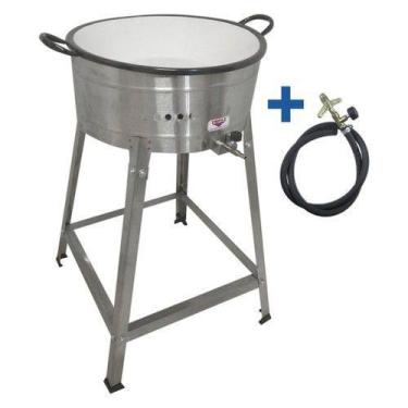 Imagem de Fritador Fogão Pasteleiro Profissional Alta Pressão Inox C/ Tacho Esma