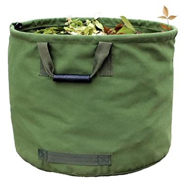 Imagem de Relógio de mesa 600D impermeável Oxford pano jardim lata de lixo saco de armazenamento para planta flor saco de lixo com 4 alças reutilizável jardinagem gramado folha quintal saco de lixo criativo