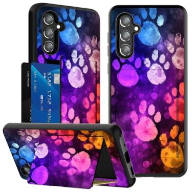 Imagem de ACWDMKH Capa para Samsung Galaxy S25 FE com suporte para cartão e suporte, carteira fina de camada dupla híbrida de TPU rígido PC à prova de choque, resistente, resistente, capa fofa para mulheres
