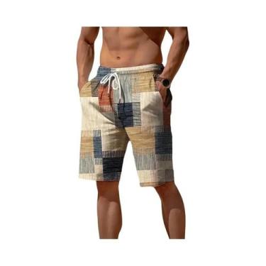 Imagem de Bermudas Masculinas Coloridas Com Estampa Gráfica Em Gradiente, Impres