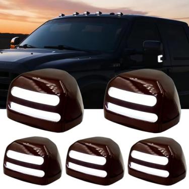 Imagem de Jinfli Conjunto de luzes marcadoras de cabine de teto LED branco substituição para 1999-2016 Ford F250 F350 F450 F550 Super Duty e 2004-2017 F650 F750 Acessórios Caminhão Running Clearance Lamp Clear