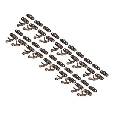 Imagem de 20 Conjunto Gancho de Alforge Liga Alumínio Chave Chifre Design Retrô Fivela Oculta Braço Oscilante Acessórios Hardware Práticos para Caixa Jóias Baga