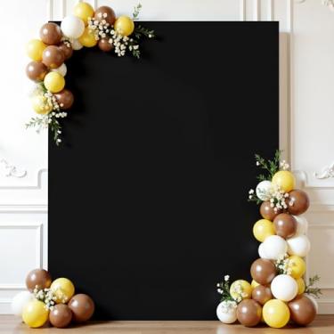 Imagem de Capa preta para arco de casamento, 1,8 m x 1,5 m, arco quadrado para chá de bebê, 2 lados, elastano, elástico para festa de aniversário, cerimônia, formatura, banquete, decoração