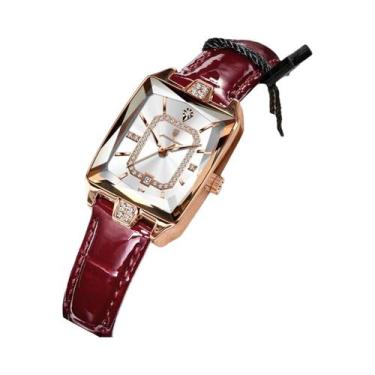 Imagem de Relógio De Pulso Feminino De Quartzo Em Couro Impermeável De Luxo, Ele