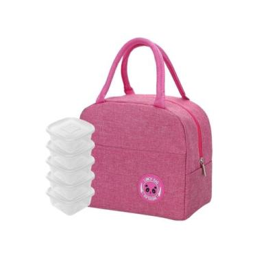 Imagem de Kit Bolsa Marmita Térmica com 5 Potes Herméticos Pequenos - Mormino, R