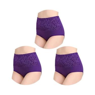 Imagem de Calcinhas De Algodão plus Size De Cintura Alta 3 Peças/Lote, Roupas Ín