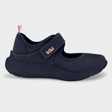 Imagem de Tênis Infantil Bibi Action Azul Marinho com Rosa de Tira-Feminino