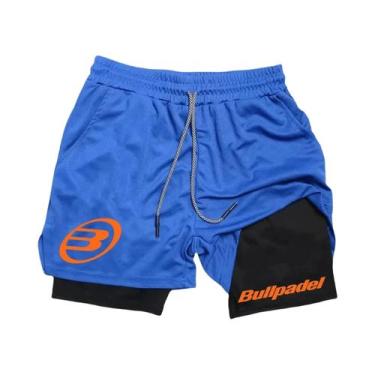 Imagem de Bermuda Esportiva Masculina 2 Em 1 Respirável De Camada Dupla Para Cor