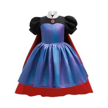 Imagem de Fantasia De Rainha Malvada Para Meninas, Vestido Infantil Com Capa Par
