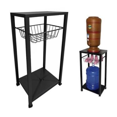 Imagem de Suporte Bebedouro Galão Água Tampo De Aço Reforçado - Utilaço, Preto