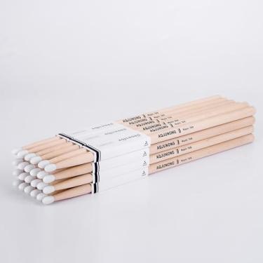Imagem de AQJUNONG Baquetas de bateria, baquetas 7A com ponta de nylon, baquetas de madeira de carvalho para bateria acústica e conjunto eletrônico (12 pares)