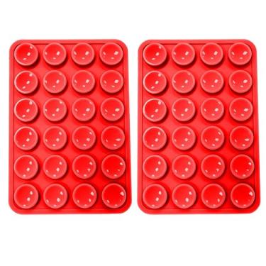 Imagem de Suporte de telefone com sucção dupla face de silicone, 2 peças, aderência adesiva removível, acessório de selfie e vídeo com as mãos livres, suporte de sucção de telefone TikTok tendência para iPhone