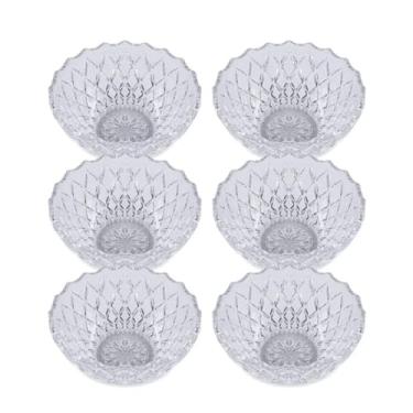 Imagem de Conjunto De Copos De Vidro Transparente Diamante Para Sobremesas Elegantes De Sorvete