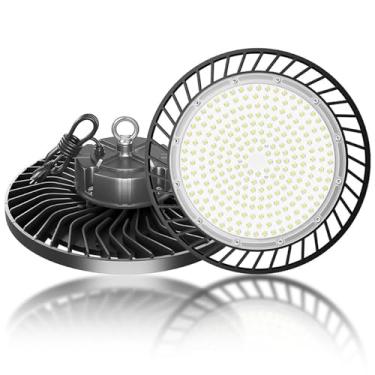 Imagem de Kit Com 8 Luminárias LED High Bay UFO, 150W, 19500 Lúmens, Ultrabrilhantes, Para Oficinas, Armazéns, Fábricas, Garagens E Celeiros. Montagem No Teto, Plug & Play, 100-265V, Certificação UL(8pcs,150w)