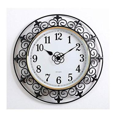 Imagem de Relógio de parede silencioso, decoração art déco vintage, relógio de parede de ferro elegante para uso doméstico