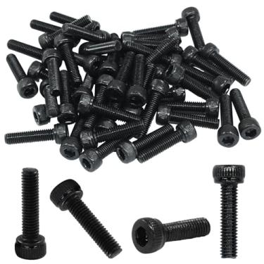Imagem de Waziaqoc 50 peças M5 x passo de rosca de 20 mm, kit de parafusos de cabeça de botão sextavado de liga de aço de liga de grau 12,9, acabamento de óxido preto