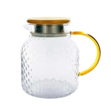 Imagem de Jarra de Vidro Borossilicato Hermetico com Tampa de Bambu e Filtro de Aluminio