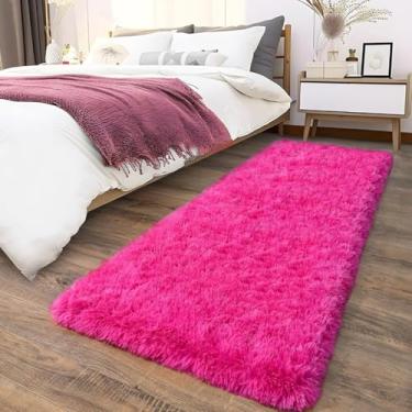 Imagem de Tapete Passadeira Felpudo Antiderrapante 1,00x0,60 Peludo para Sala e Quarto(Pink)