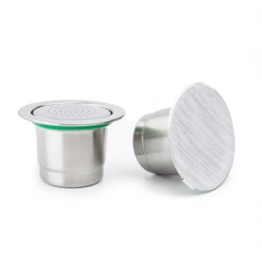 Imagem de Dois usos Cápsulas de café reutilizáveis preenchíveis aço inoxidável compatíveis com máquina