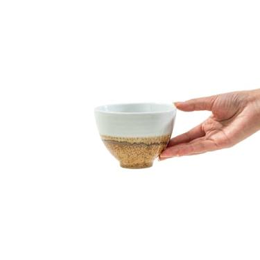 Imagem de Cerâmica esmalte criativo cor combinando tigela de arroz doméstico requintado personalizado talheres - forno amarelado 10,7 cm