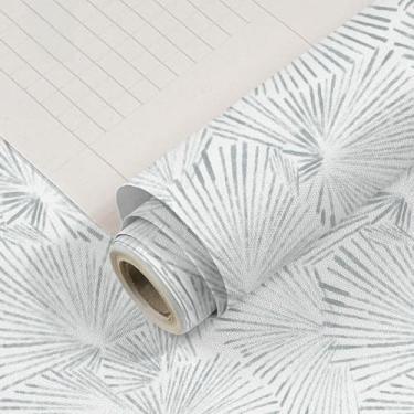 Imagem de Papel de parede fundo de hotel decoração de parede adesivo de parede autoadesivo PVC impermeável material adequado para sala de estar quarto estudo escritório cinza e branco 44 * 500 cm