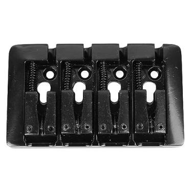 Imagem de Acouto Ponte de Baixo Elétrica de Metal de Alta Massa Em Forma de L para Instrumentos de 4 Cordas-fácil Instalação e Qualidade de Som Aprimorada, (Preto)