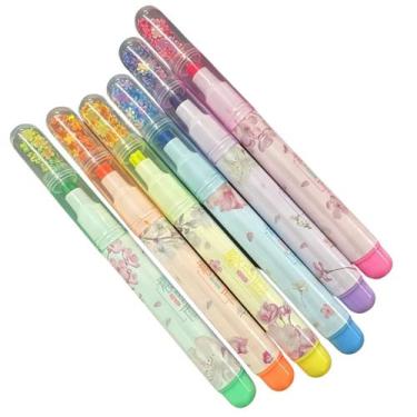 Imagem de Marca texto estrela kit 6 cores vibrantes criativo organizar - MLBpel