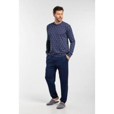Imagem de Conjunto Pijama Masculino Em Malha Longo Estampado-Masculino