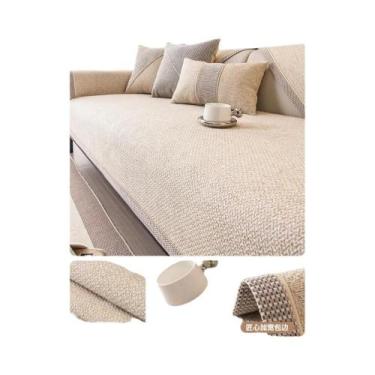 Imagem de Capa De Almofada De Sofá Universal Antiderrapante Em Linho Para Todas 
