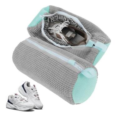 Imagem de Saco De Lavagem De Sapatos Para Máquina De Lavar - Cinza
