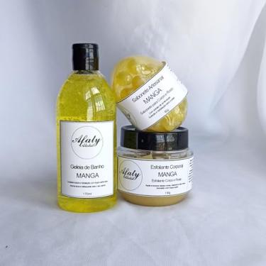 Imagem de Kit Banho de Manga – Geleia de Banho 170ml + Esfoliante Corporal 130g + Sabonete Hidratante 80g - Afaty