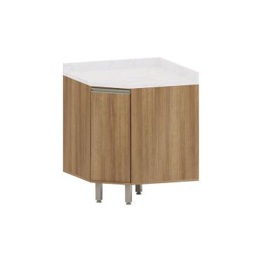 Imagem de Balcão De Canto Diagonal Com Tampo 1 Porta Diana Luciane Móv Avelã/avelã