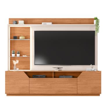 Imagem de Estante TV 65 Pol 240cm Sala de Estar Samanta Freijó/Off White C01 - D'Rossi