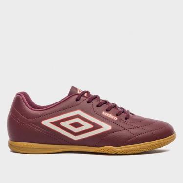 Imagem de Chuteira Futsal Umbro Class Football Unissex, Vinho, Branco, 42