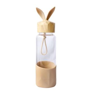 Imagem de Garrafa de vidro rabbit bottle com capa de silicone, tampa plástica e 