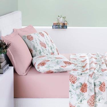 Imagem de Conjunto Lencol Casal Queen Size Selin Algodao Estampada