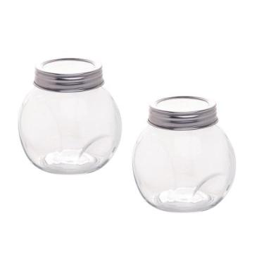 Imagem de Kit 2 Porta Mantimentos Pote com Tampa Vidro Baleiro Bomboniere Lyor 2