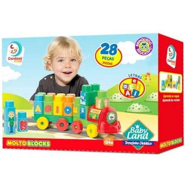 Imagem de Blocos de Montar BABY LAND Trenzinho Didatico 28 Peças Cardoso TOYS 80