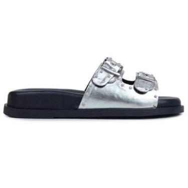 Imagem de Papete Feminino Cravo e Canela Metalizado Prata - 1381CC4-Feminino