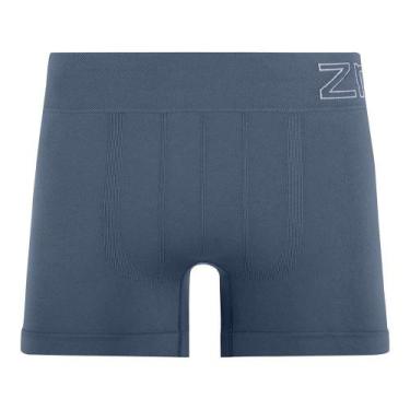 Imagem de Cueca Boxer com Jacquard no Cós sem Costura Azul Índigo Zee Rucci, GG