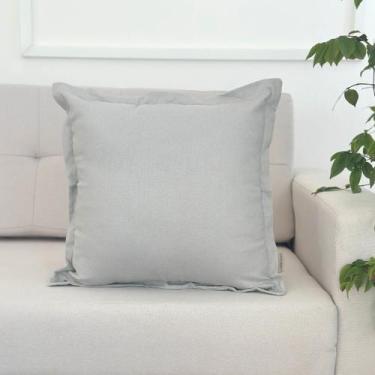 Imagem de Capa de Almofada em Linho com Aba 45x45 Cinza Claro - AMOFADAS