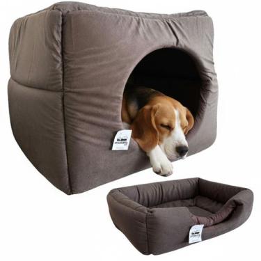 Imagem de Cama Toca Luxo Filhote Cao Lavavel Gato Caminha Marrom Grande - Maxxim