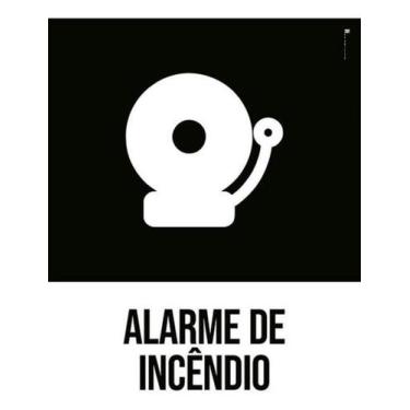 Imagem de Kit 10 Placas Desenho - Alarme De Incêndio - Sinalizo