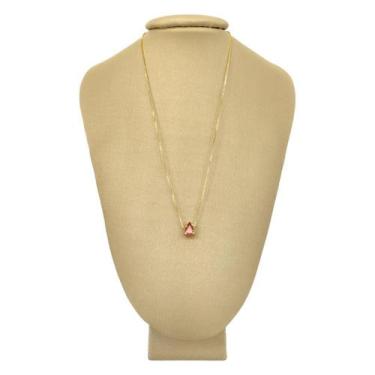 Imagem de Colar Prata 925 + Ouro Turmalina Rosa - P. Vecchio