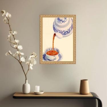 Imagem de Quadro Decorativo Bule De Chá 33X24Cm - Com Vidro